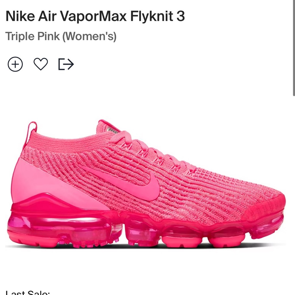 NIKE air vipormax flyknit3 hyper pink